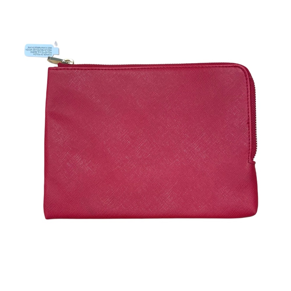 NWT Indigo Red Zippered Pouch with Gold Details